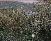 克劳德 莫奈 : Vetheuil, Flowering Plum Trees